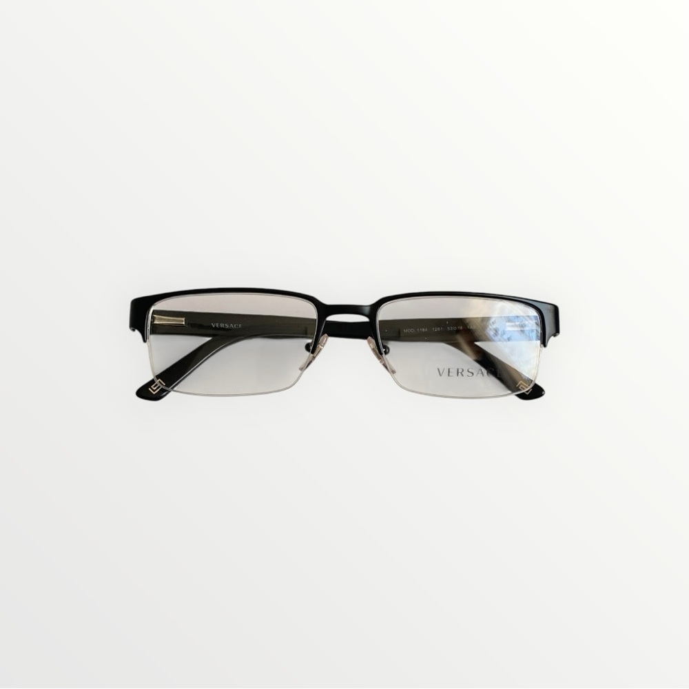 NEW Versace VE1184 Black Matte Metal Rectangular Eyeglasses - Picture 5 of 12